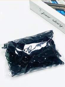 450pcs Thick Black Hair Ties For Adults And Women, Elastic Rubber Bands For Long Lasting Hair Support Casual Ponytail Holders, Hair Bobbles ,Gym Sport Outfit ,Hair Rope Hair Accessories Head Accessories