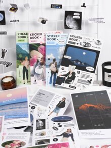 4 sets con patrón mixto clasificado creativo multipropósito decorativo Pegatina para DIY cuenta de mano Decoración - Multicolor - Ver 1