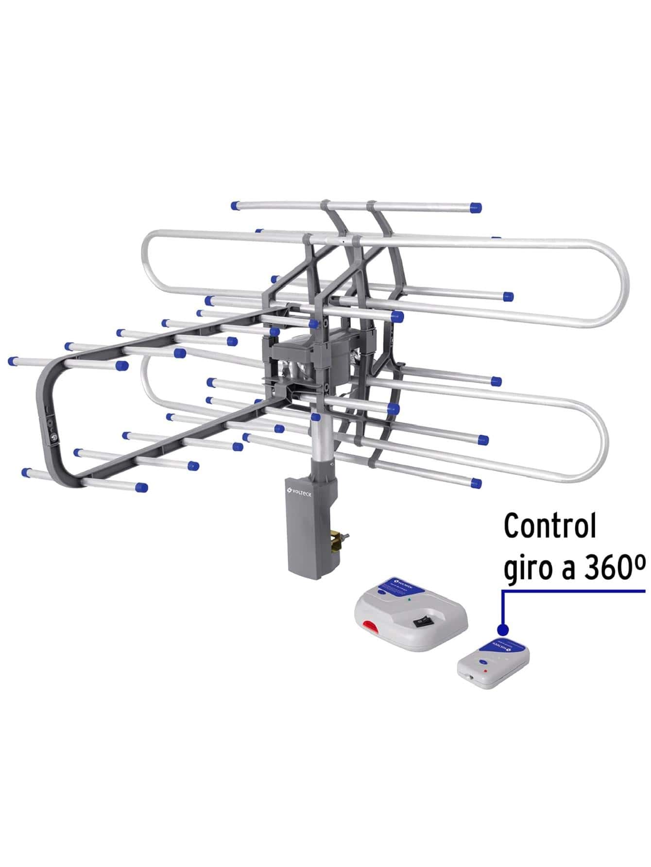 Antena aérea para tv, giratoria 360 grados a control remoto 48115 Volteck - Plateado - Ver 1