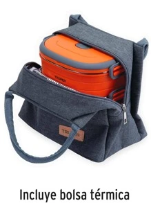 Lonchera térmica con 3 contenedores de acero inoxidable 66076 Truper - Naranja - Ver 1