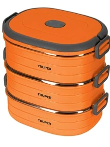 Lonchera térmica con 3 contenedores de acero inoxidable 66076 Truper - Naranja - Ver 5