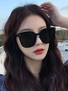 1pc Unisex Large Frame Decorative Eyeglasses For Summer Beach Vacation,Outdoor,Travel Shades Fashion Glasses Casual Style Oversized Square Frame For Going Out Outfit,Back To School