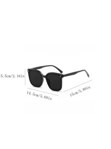 1pc Unisex Large Frame Decorative Eyeglasses For Summer Beach Vacation,Outdoor,Travel Shades Fashion Glasses Casual Style Oversized Square Frame For Going Out Outfit,Back To School