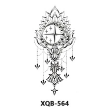 1 件防水临时纹身贴纸蛇龙玫瑰花闪光纹身鹰骷髅人体艺术手臂假袖纹身女士男士 - 紅色 - 查看 8