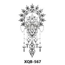 1 件防水临时纹身贴纸蛇龙玫瑰花闪光纹身鹰骷髅人体艺术手臂假袖纹身女士男士 - 紅色 - 查看 10