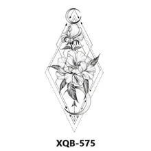 1 件防水临时纹身贴纸蛇龙玫瑰花闪光纹身鹰骷髅人体艺术手臂假袖纹身女士男士 - 紅色 - 查看 1