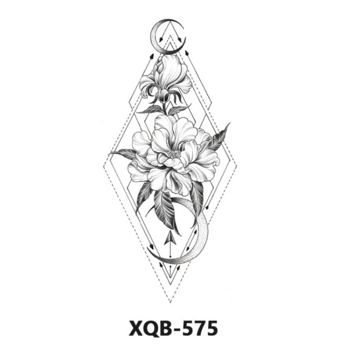 1 件防水临时纹身贴纸蛇龙玫瑰花闪光纹身鹰骷髅人体艺术手臂假袖纹身女士男士 - 紅色 - 查看 1