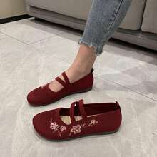 Women's Flat Shoes, Flats - Red - View 1