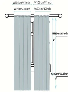 2片/組遊戲科技印花遮光窗簾,適用於臥室和客廳,尺寸為41.3英寸 X 90.5英寸 - 杏色 - 查看 2