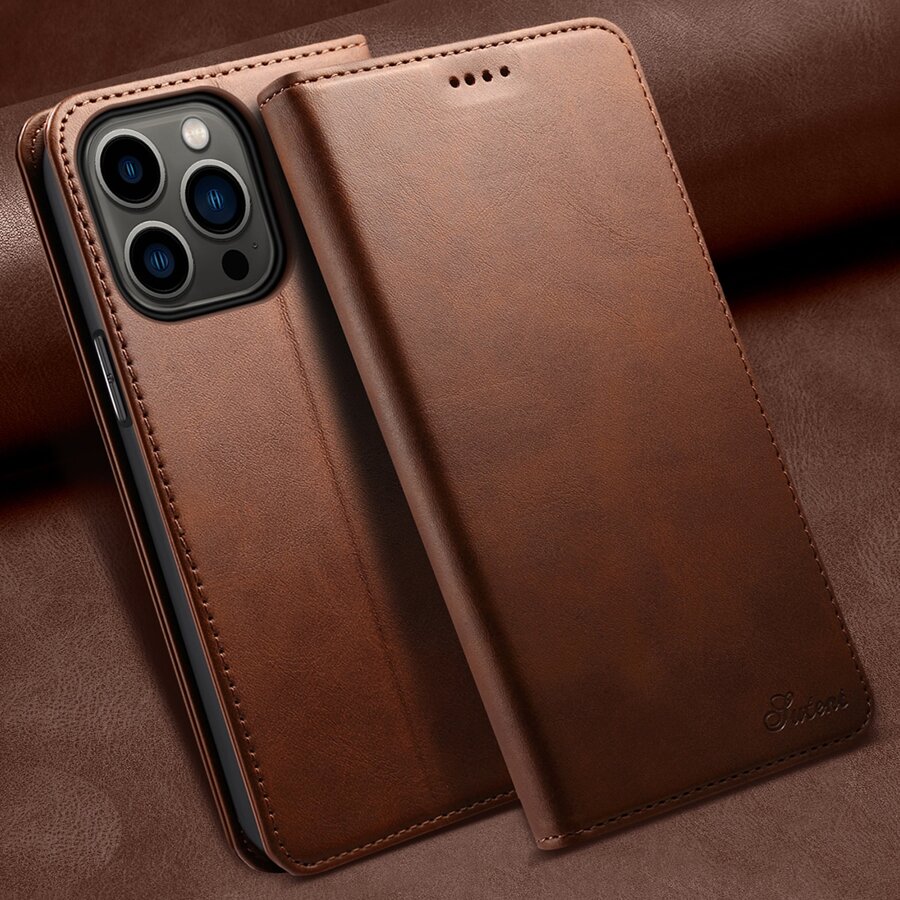 Suteni PU皮革翻盖卡套手机壳，支持无线充电，兼容 17 Pro Max、17 Air、16、15 Plus、14、13、12、11、7、8、Xs Max以及Galaxy S26、S25 Ultra、S24、S23、S22。