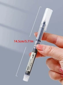 Style Quick-dry Liquid Rollerball Pen, 8 Black + 1 Red + 1 Blue With Random Label - Multicolor - View 7