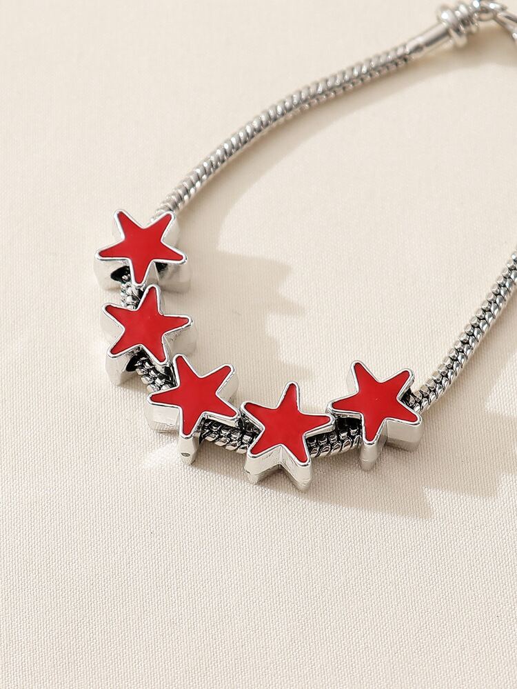 1pc Simple & Stylish Five-pointed Star Shaped Personalized Chain Bracelet For Women, Suitable For Daily Wear