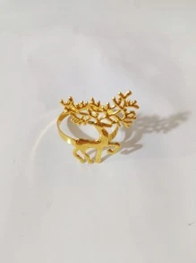 6 Peças Anéis De Guardanapo De Decoração De Mesa, Porta-guardanapos Criativos - Dourado - Visão 7