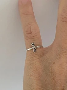 1 Stück modischer silberfarbener Libellen-Gravur Tierdesign verstellbarer Zehenring, geeignet für den täglichen Gebrauch, Jahrestags-Geschenk, Schmuck für Strandfeste