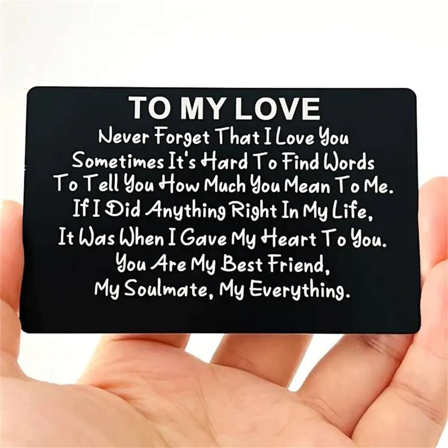 A Lasting Token of Love Engraved Wallet Card Note Perfect