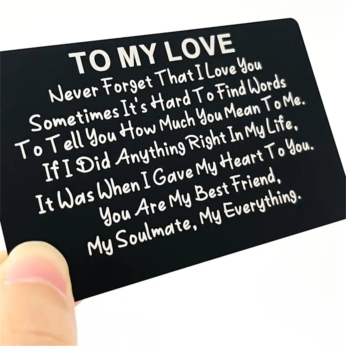 A Lasting Token of Love Engraved Wallet Card Note Perfect