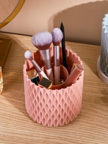 1 thùng đựng cọ trang điểm xoay được - Hồng - Xem 7