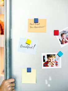 Finego 小型擦板擦4件不同顏色的磁性白板擦,配有厚毛氈墊的小型擦板淨化器,適用於兒童課堂家庭辦公學校用品(1.97x1.97英寸) - 彩色 - 查看 6