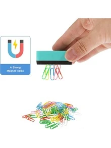 Finego 小型擦板擦4件不同顏色的磁性白板擦,配有厚毛氈墊的小型擦板淨化器,適用於兒童課堂家庭辦公學校用品(1.97x1.97英寸) - 彩色 - 查看 5