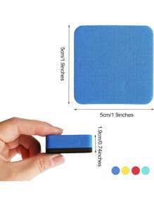 Finego 小型擦板擦4件不同顏色的磁性白板擦,配有厚毛氈墊的小型擦板淨化器,適用於兒童課堂家庭辦公學校用品(1.97x1.97英寸) - 彩色 - 查看 2