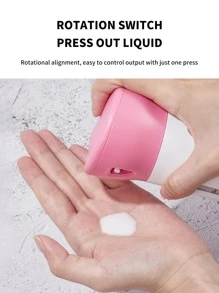 4個裝多功能便攜式按壓式包裝瓶適用於洗髮精、沐浴乳、保養品等,適合旅行 - 粉色 - 查看 2