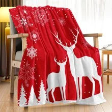 聖誕裝飾毛毯,可愛的麋鹿紋聖誕絨毯,適用於沙發、客廳、家居寢具,聖誕節禮物