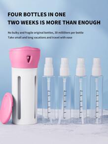 4個裝多功能便攜式按壓式包裝瓶適用於洗髮精、沐浴乳、保養品等,適合旅行 - 粉色 - 查看 1