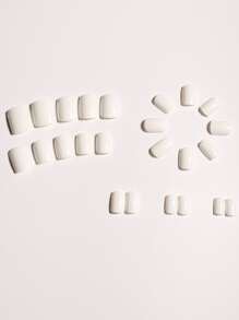 Instantly Upgrade Your Appearance With 24 Square White Solid Color Push-In Fake Nail Pieces, Highlighting Personal Plain And Elegant, Simple Elegant, Y2K Little Princess Minimalist Sexy Style, Suitable For Ladies And Girls Daily Use, But Also For Ladies And Girls Delicate Gift, With A Small Friction Strip And A Piece Of Jelly Glue, Press On Nails Nail Supplies Nails