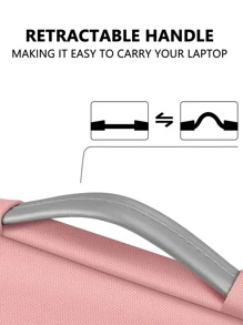 Étui de protection pour ordinateur portable avec poignée, sac compatible avec MacBook 13-16 pouces, Chromebook, antichoc, étanche, étui de protection pour ordinateur portable, rose