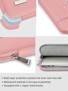 Étui de protection pour ordinateur portable avec poignée, sac compatible avec MacBook 13-16 pouces, Chromebook, antichoc, étanche, étui de protection pour ordinateur portable, rose