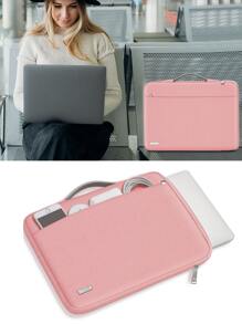 Étui de protection pour ordinateur portable avec poignée, sac compatible avec MacBook 13-16 pouces, Chromebook, antichoc, étanche, étui de protection pour ordinateur portable, rose