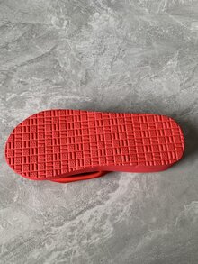 女士休閒時尚高跟鞋,帶有鑽石磚裝飾和閃亮拖鞋 - 紅色 - 查看 4