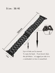 1入組黑色金屬三環錶帶和防摔屏保護套裝，適用於蘋果手錶40mm 41mm 44mm 45mm系列Se/8/7/6/5/4 - 黑色 - 查看 4