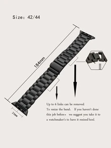 1入組黑色金屬三環錶帶和防摔屏保護套裝，適用於蘋果手錶40mm 41mm 44mm 45mm系列Se/8/7/6/5/4 - 黑色 - 查看 5
