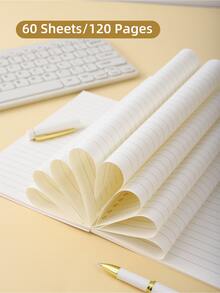 1pc 120 Pages Creative Detachable Journal Notebook With Leaf Pattern Cover, Suitable For Students And Office Use - Multicolor - View 4