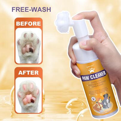 GJYC PET 寵物掌印清潔泡沫5盎司,配有刷頭深度清潔,無水洗