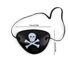 1入組海盜眼罩黑骷髏眼罩角色扮演海盜船長化裝舞會用品獨眼面罩 - 黑與白 - 查看 3