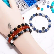 成人手鍊製作珠子混合8mm珠子岩石珠子用於diy手鍊項鍊珠寶製作批量水晶珠子套件 - 珠子套件 3 - 查看 5