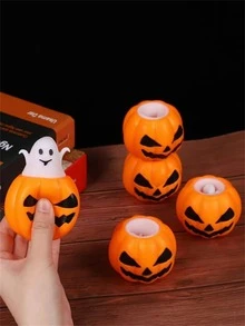 1 Pieza Juguete De Alivio De Estrés Squishy Pegajoso, Cabeza De Fantasma De Calabaza Pegajosa Y Creativa Al Azar Para Halloween - Multicolor - Ver 2