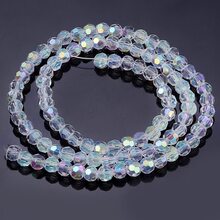 1 Sợi Trắng AB Trong sáng Hạt pha lê Hạt thủy tinh Lỏng lẻo Spacer Hạt Đối với DIY Vòng tay Làm đồ trang sức Phụ kiện - Trong sáng - Xem 5
