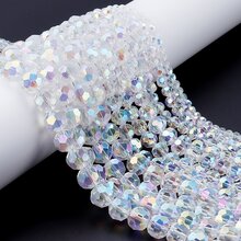 1 Sợi Trắng AB Trong sáng Hạt pha lê Hạt thủy tinh Lỏng lẻo Spacer Hạt Đối với DIY Vòng tay Làm đồ trang sức Phụ kiện - Trong sáng - Xem 4