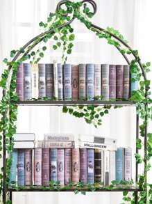 12/24入組人工綠色植物鏈牆掛葉子，適用於家居，花園，婚禮，常春藤花環裝飾花圈，假常春藤房間，臥室掛牆裝飾背景，森林主題派對，婚禮裝飾 - 綠色 - 查看 6