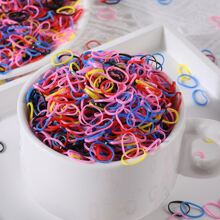 500pcs Girls' Mini Disposable Colored Elastic Hair Ties, Suitable For Daily Use - Multicolor - View 7