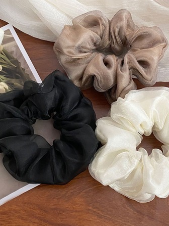 3 Stücke/Set Blumen Haargummi, Oversized Haargummis, süße Haargummis für den Pferdeschwanz, Rückkehr zur Schule, Geschenk Haaraccessoires