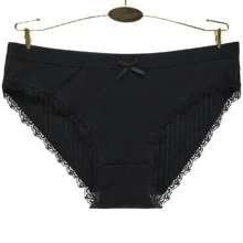 6pcs Mixed Color Women's Underwear, Anti-bacterial Lace Trimmed Bowknot Briefs, Solid Color Triangle Panties For Women - Multicolor - View 10