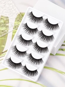 Naturel 5 paires Doux Pratique Faux Cils Formation Cils Pour Greffage Cils Extension De Cils Débutants Pratiquant Enseignement Outil - Noir - Voir 2