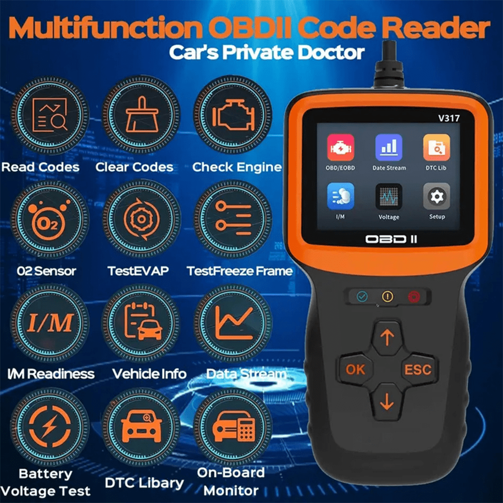 OBD2 Scanner Diagnostic Tool 2.8'' Color Screen Car Scanner with Reset & I/M Readiness for All