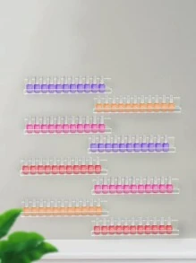 3M 1 件亚克力指甲油收纳架壁挂式收纳架，化妆品工具收纳架，无需钻孔，适用于假日海滩、浴室收纳、卧室收纳，大容量 - 無色 - 查看 2