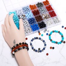 成人手鍊製作珠子混合8mm珠子岩石珠子用於diy手鍊項鍊珠寶製作批量水晶珠子套件 - 珠子套件 3 - 查看 6