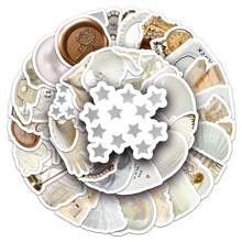 50 张白色 Ins 风格可爱涂鸦图案卡通动漫 Guka 儿童贴纸可爱时尚爱心涂鸦防水贴纸适用于笔记本电脑水瓶滑板手机 - 白色 - 查看 9